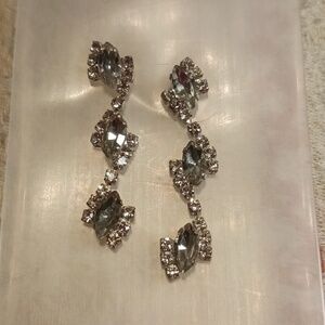 Pretty Crystal Drop Earrings w/ Marquis Shaped Crystals - PROM WEDDING HOCO